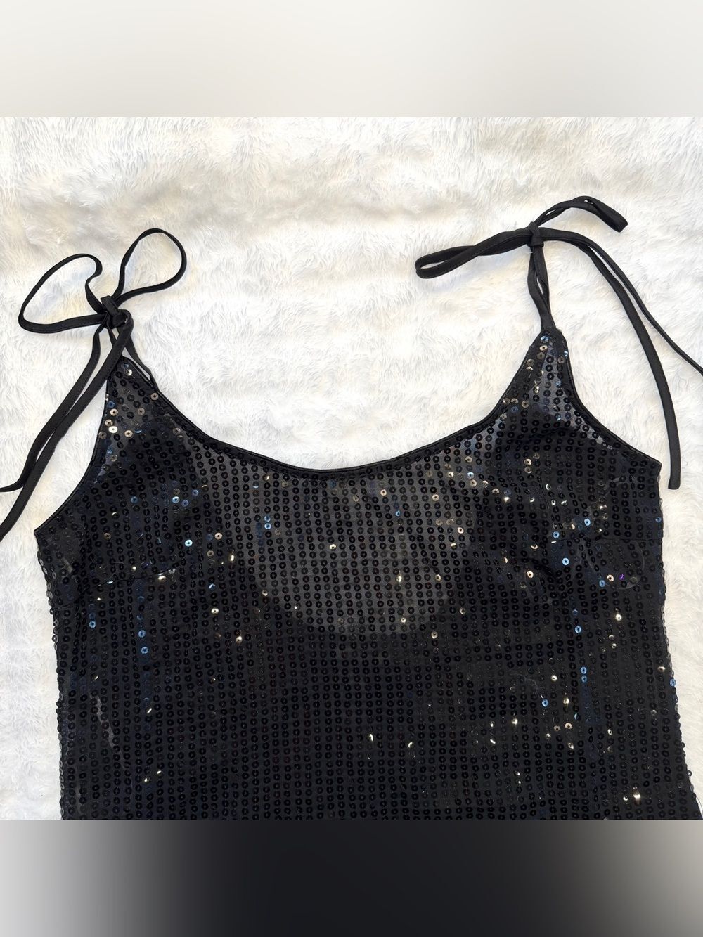 NWT LULUS Women Beachside Stunner Black Sequin Swim Cover-Up Size Medium - Picture 7 of 11